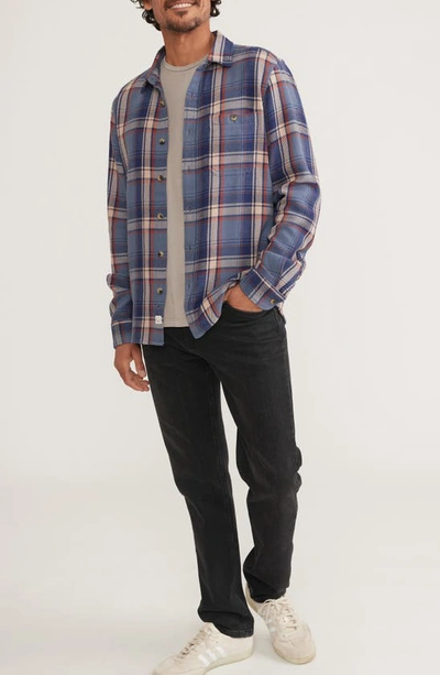 Shop Marine Layer Beefy Plaid Button-up Overshirt In Large Blue Plaid