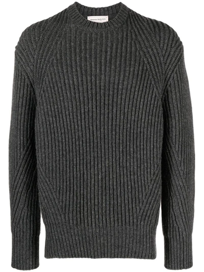 Shop Alexander Mcqueen Sweaters In Charcoal