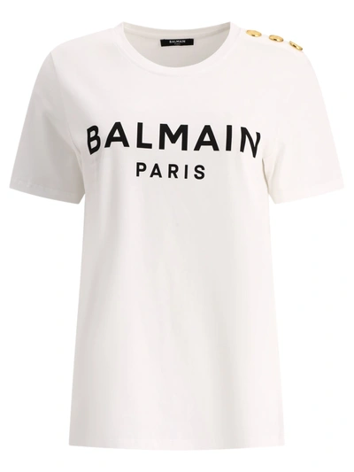 Shop Balmain 3 Buttons T Shirt