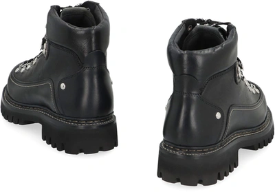 Shop Dsquared2 Canadian Lace-up Leather Ankle Boots In Black