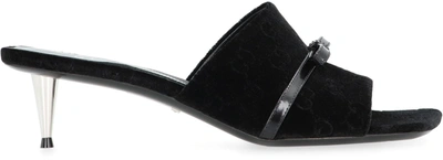 Shop Gucci Velvet Sandal With Heel In Black