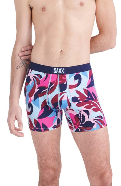 Shop Saxx Ultra Supersoft Relaxed Fit Performance Boxer Briefs In Tropical Lens- Multi