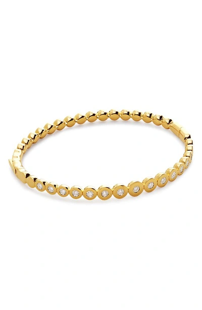 Shop Monica Vinader Lab Created Diamond Bangle In 18k Gold Vermeil