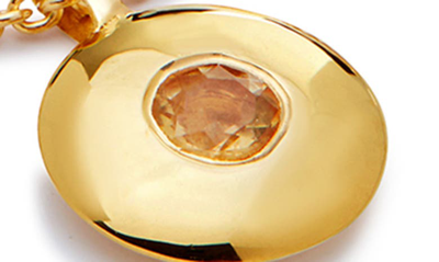Shop Monica Vinader November Birthstone Citrine Pendant Necklace In 18k Gold Vermeil/ November