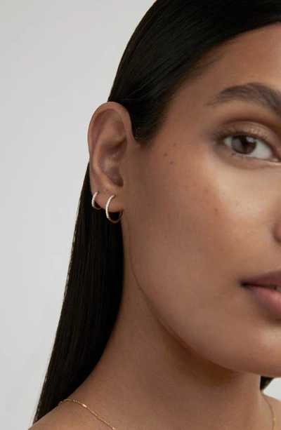 Monica Vinader Lab Created Diamond Pavé Huggie Hoop Earrings In 14k Solid Gold