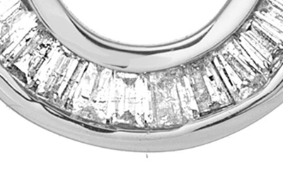 Adina Reyter Baguette Diamond Horseshoe Pendant Necklace In Silver