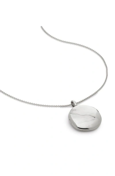 Monica Vinader Sterling Silver Locket Pendant Necklace In Sterling Silver