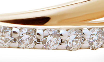 Shop Monica Vinader 14k Gold Diamond Crossover Ring In 14k Solid Gold