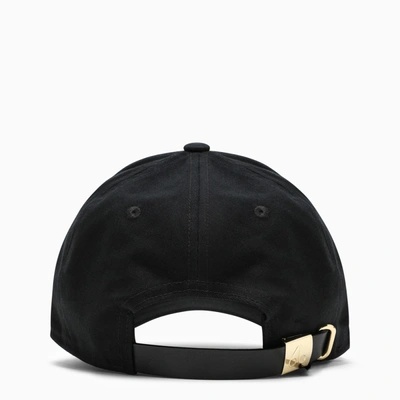 Shop Moose Knuckles Black Baseball Cap With Metal Logo
