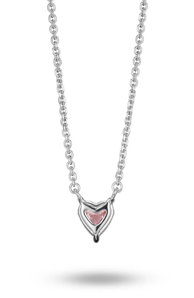 Shop Lightbox 0.25-carat Lab Grown Diamond Heart Pendant Necklace In Pink/ 14w