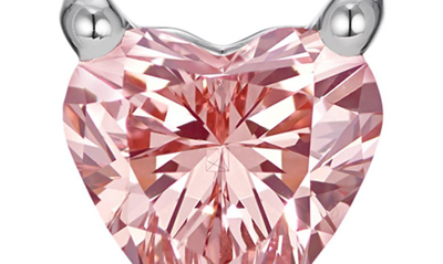 Shop Lightbox 0.25-carat Lab Grown Diamond Heart Pendant Necklace In Pink/ 14w