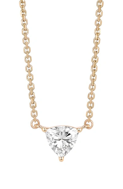 Shop Lightbox 0.375-carat Lab Grown Trillion Diamond Necklace In White/ 14 Yellow Gold