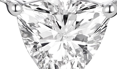 Shop Lightbox 0.375-carat Lab Grown Trillion Diamond Necklace In White/ 14 White Gold