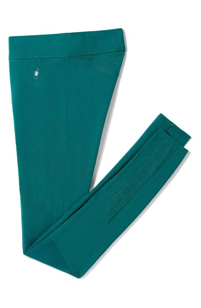 Shop Smartwool Intraknit Merino Wool Blend Leggings In Emerald White