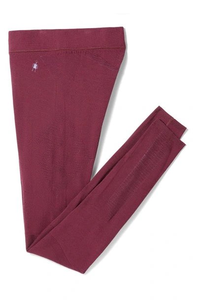 Shop Smartwool Intraknit Merino Wool Blend Leggings In Black Cherry Violet