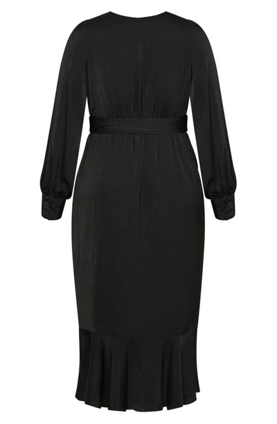 Shop City Chic Ophelia Bishop Sleeve Maxi Dress In Black