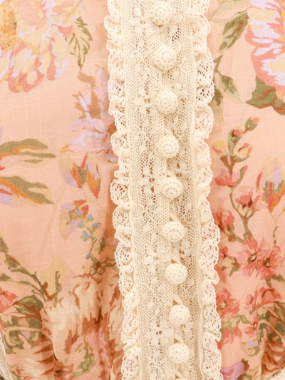 Shop Zimmermann Cotton Mini Dress With Lace Profiles