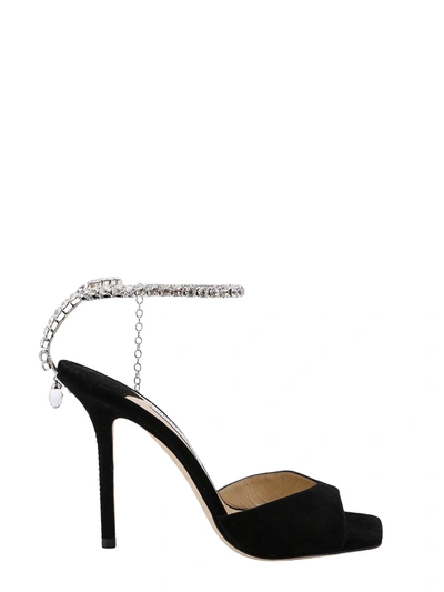 Shop Jimmy Choo Suede Sandals With Rhinestones Detail