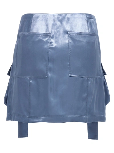 Shop Fendi Satin Miniskirt Skirts Light Blue