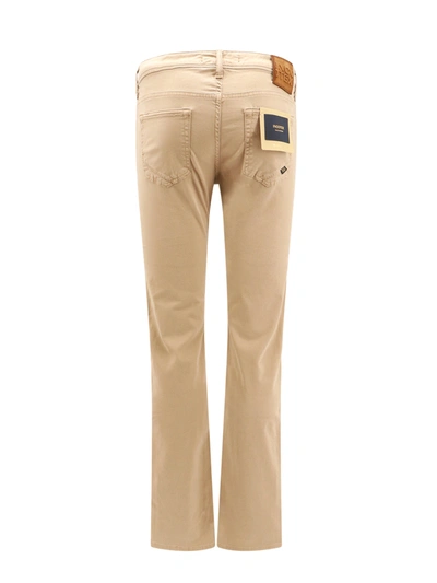 Shop Incotex Stretch Cotton Trouser With Back Suede Logo Patch