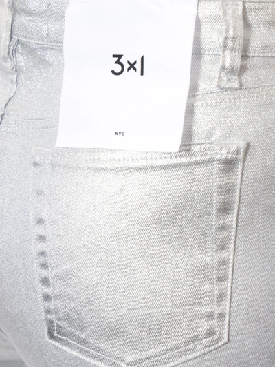 Shop 3x1 Silver Cotton Trouser