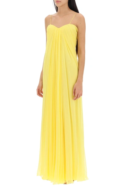 Shop Alexander Mcqueen Silk Chiffon Bustier Gown Women In Yellow
