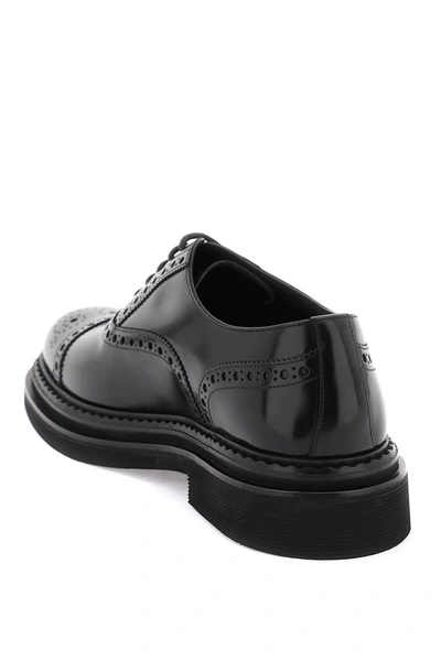 Shop Dolce & Gabbana Brushed Leather Oxford Lace-ups Men In Black