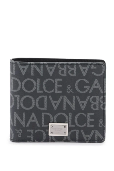 Shop Dolce & Gabbana Jacquard Logo Wallet Men In Gray