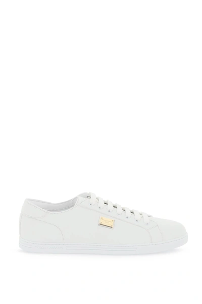 Shop Dolce & Gabbana Leather 'saint Tropez' Sneakers Men In White