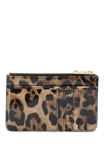 Shop Dolce & Gabbana Leopard Print Leather Medium Cardholder Women In Multicolor