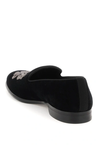 Shop Dolce & Gabbana Velvet Loafers Men In Black