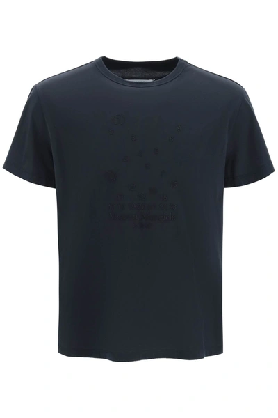 Shop Maison Margiela Embroidered Logo T-shirt Men In Gray