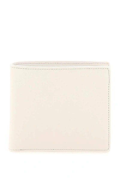 Shop Maison Margiela Grained Leather Bi-fold Wallet Men In White