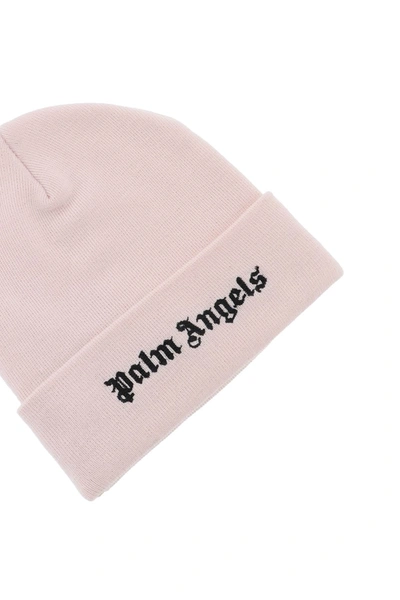 Shop Palm Angels Beanie With Logo Men In Pink