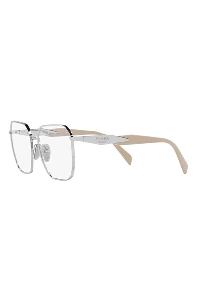 Shop Prada 53mm Square Optical Glasses In Silver