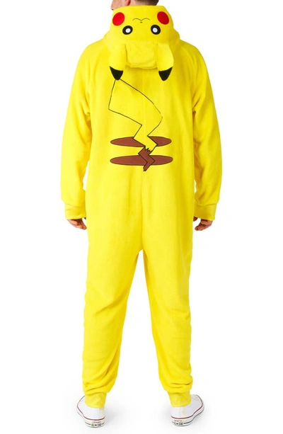 Opposuits Pokémon™ Pikachu Hooded Long Sleeve Fleece Jumpsuit In Yellow
