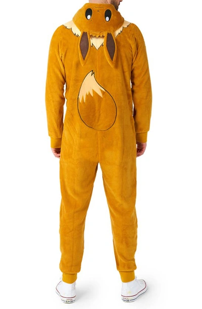 Opposuits Pokémon™ Eevee Hooded Long Sleeve Fleece Jumpsuit In Beige