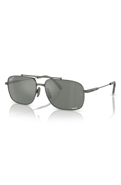 Ray Ban Michael 59mm Polarized Pillow Sunglasses In Gunmetal