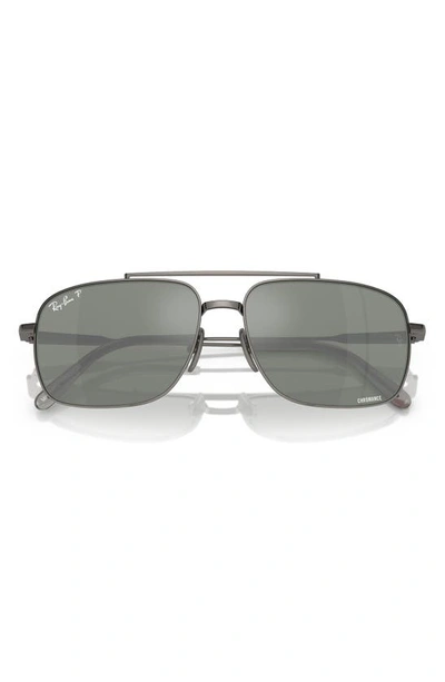Ray Ban Michael 59mm Polarized Pillow Sunglasses In Gunmetal