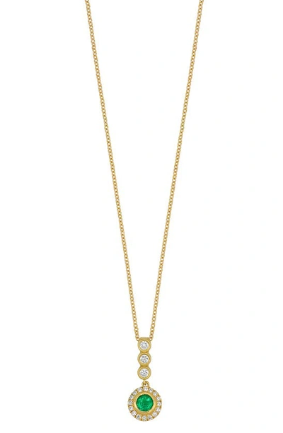 Shop Bony Levy El Mar Emerald & Diamond Pendant Necklace In 18k Yellow Gold Emerald