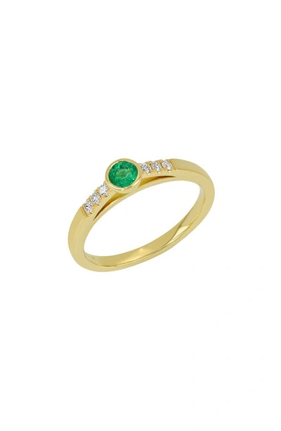 Shop Bony Levy El Mar Emerald & Diamond Ring In 18k Yellow Gold Emerald