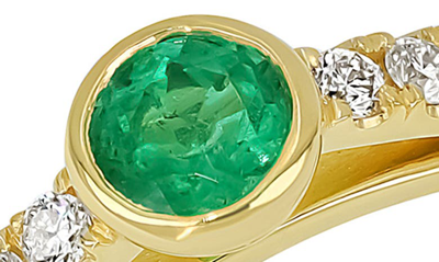Shop Bony Levy El Mar Emerald & Diamond Ring In 18k Yellow Gold Emerald