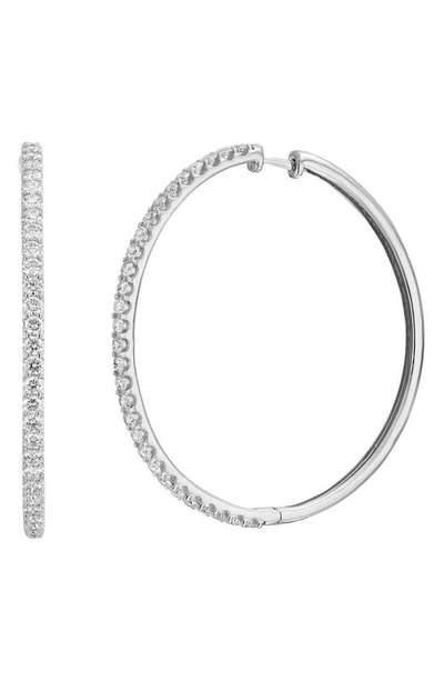 Shop Bony Levy Audrey Diamond Hoop Earrings In White Gold/ Diamond