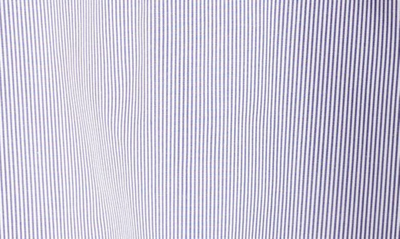 Shop Twp Next Ex Stripe Crop Cotton Button-up Shirt In Midnight/ White