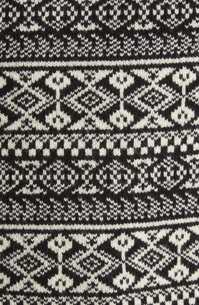Shop Schott Skull Fair Isle Wool Blend Sweater In Black