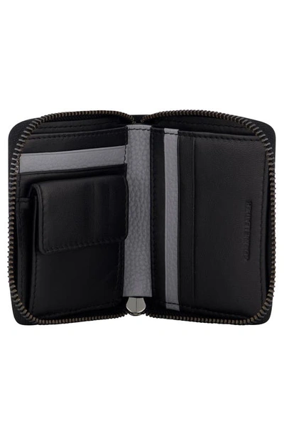 Shop Karl Lagerfeld Zip Around Wallet In Black