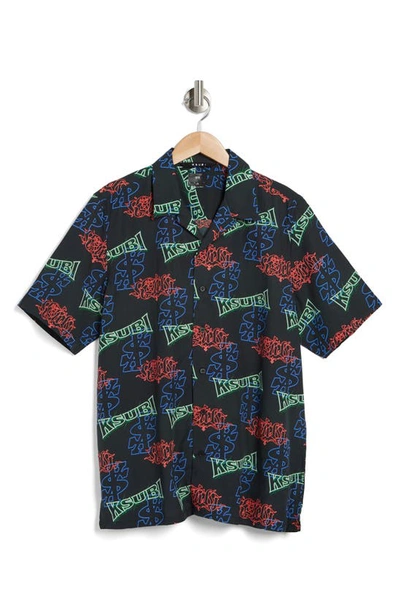 Ksubi Black Glow Resort Shirt In Black Multi