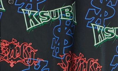 Ksubi Black Glow Resort Shirt In Black Multi