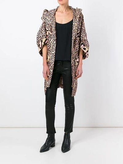 Givenchy Bell-sleeve Leopard-print Shell Parka Coat