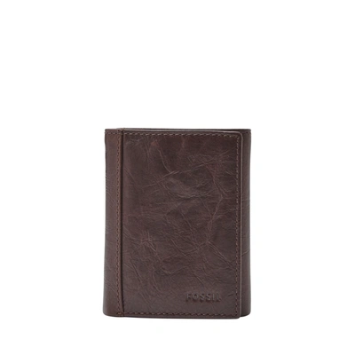 Shop Fossil Men's Neel Leather Trifold In Brown